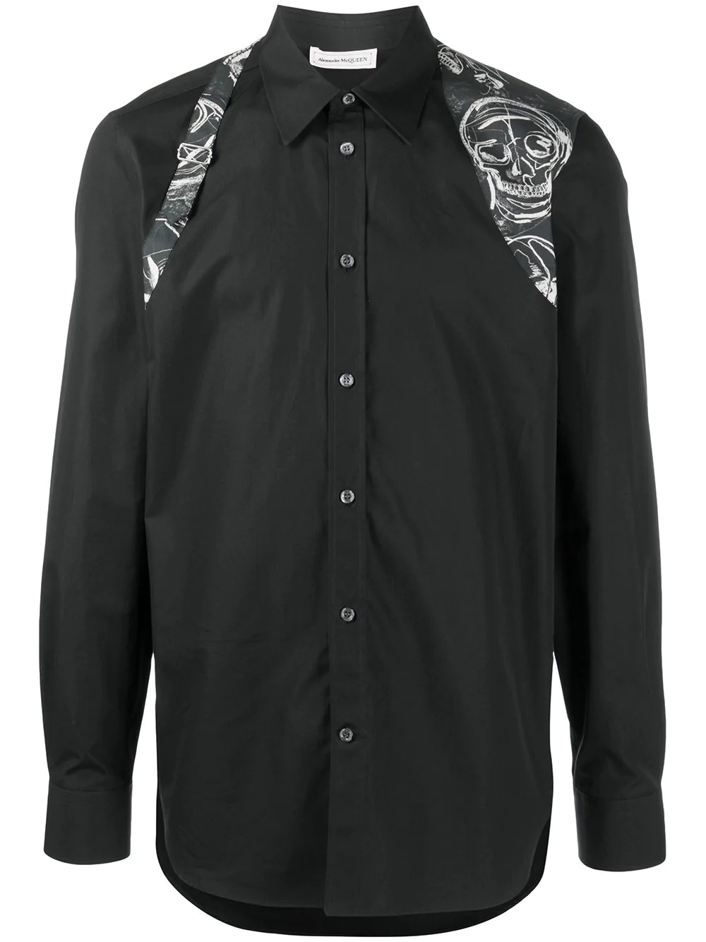 skull-print buckle detail shirt - 1