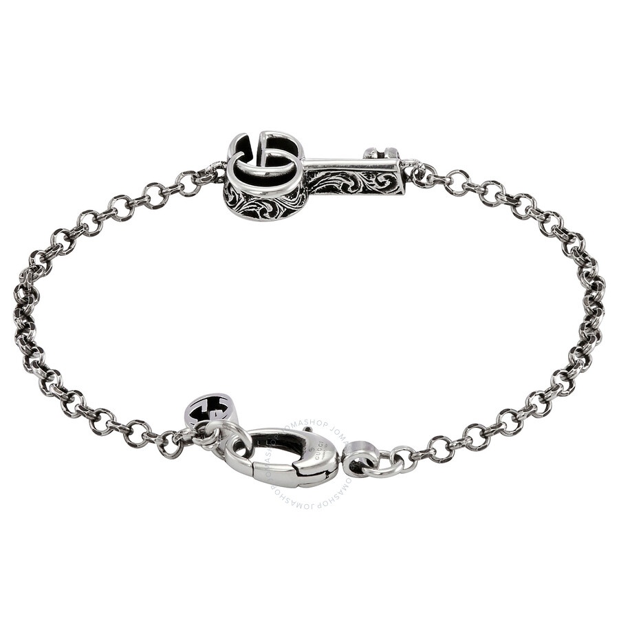 Gucci Ladies 925-Sterling Silver Double G Key Bracelet - 3