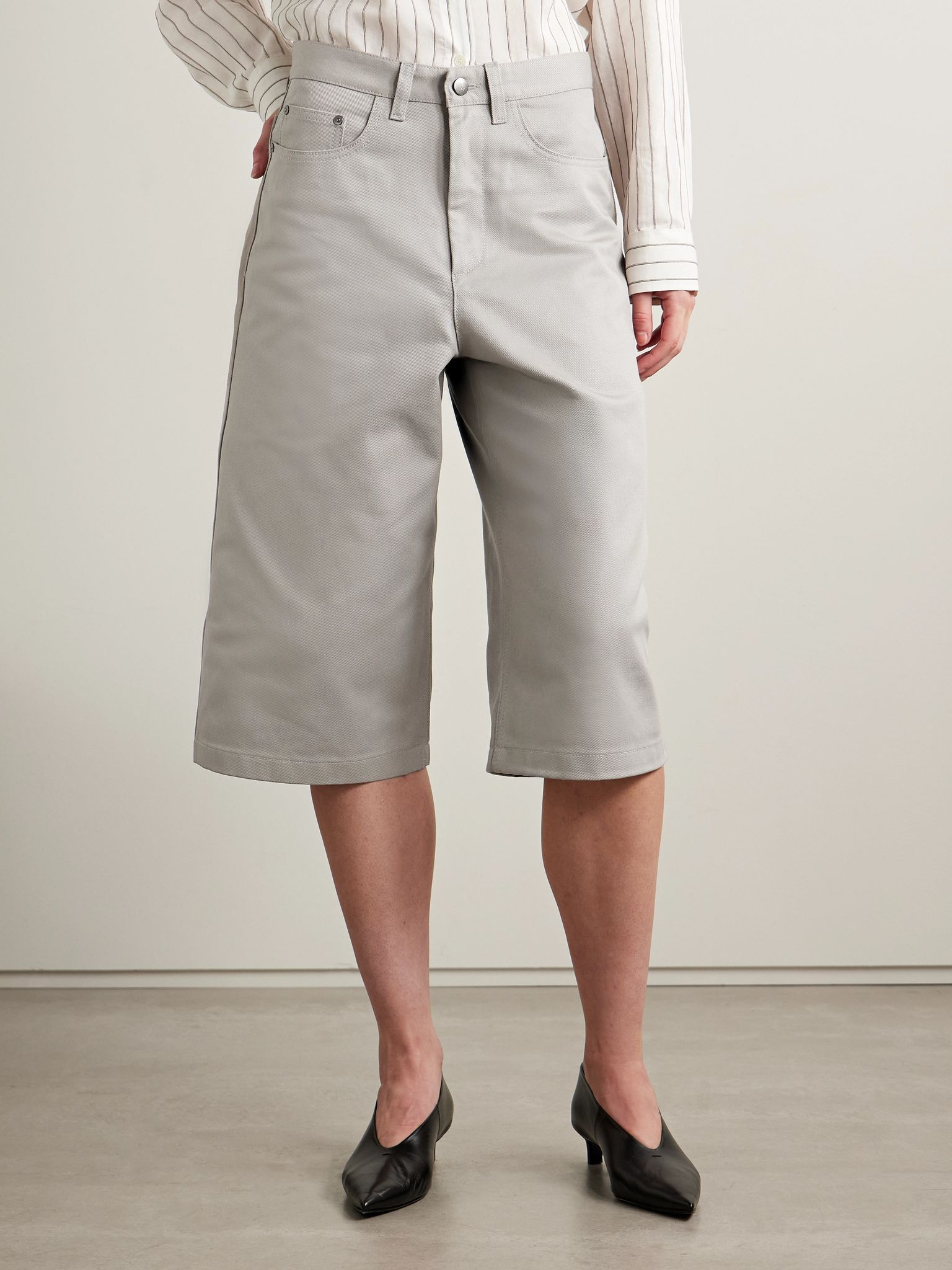 Organic denim shorts Light gray - 3