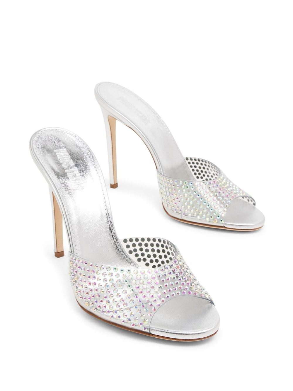 crystal-embellished high-heel mules - 4
