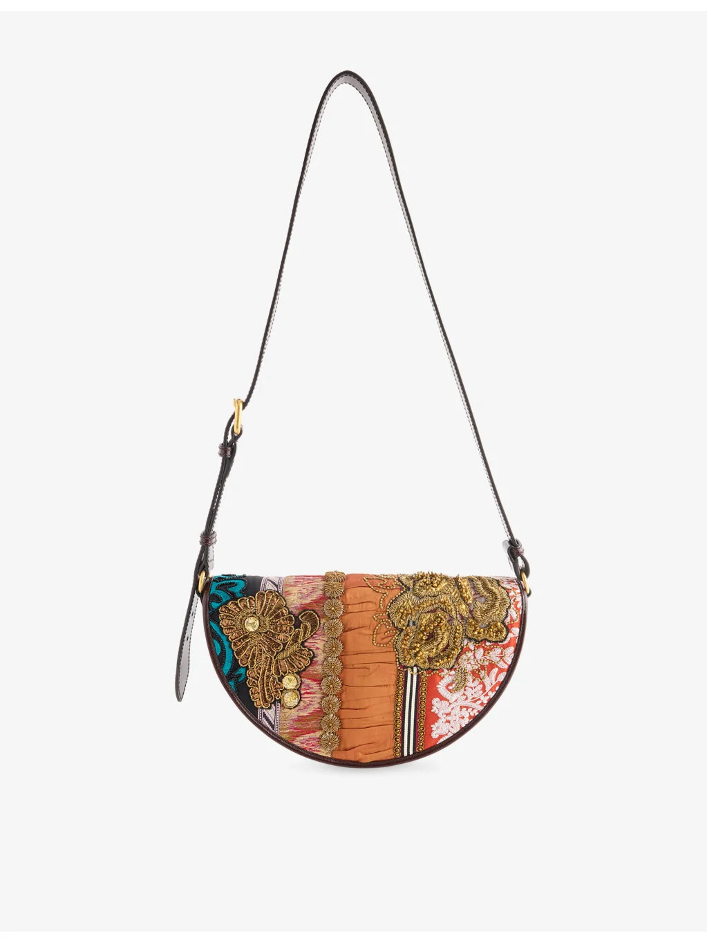 Embroidered Cotton Crossbody Bag - 1