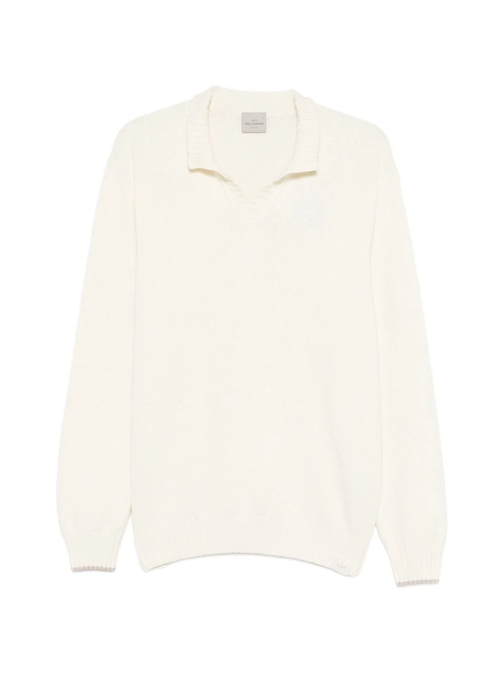 V-neck collared sweater - 1