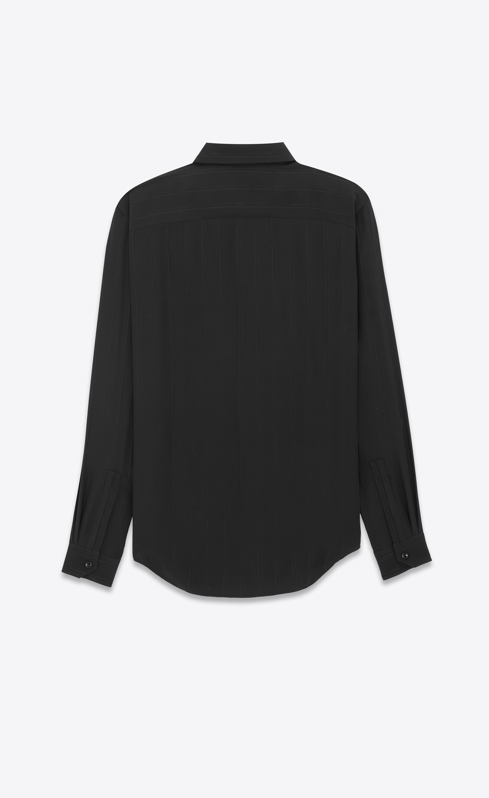 shirt in matte and shiny cassandre striped silk - 2