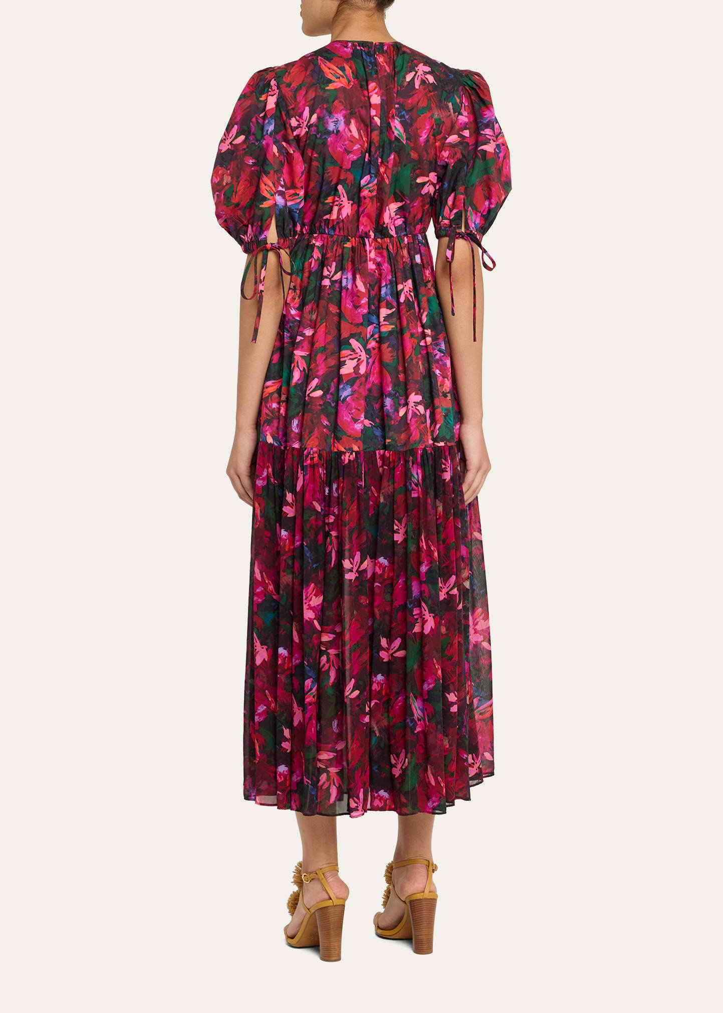 Collage Hibiscus Midi Dress - 3