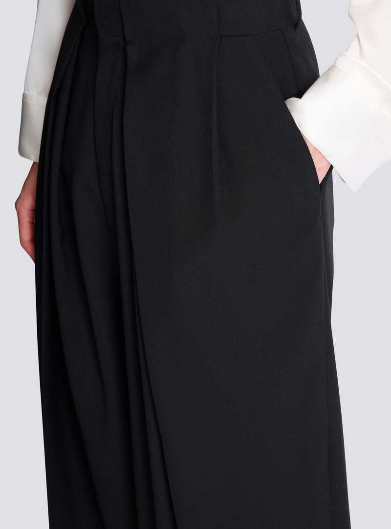 Wool twill trousers with wide knife pleats 6