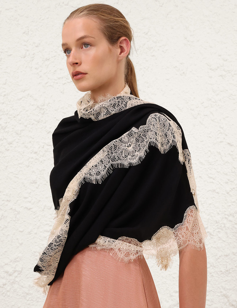 Zimmermann LACE WOOL STOLE outlook