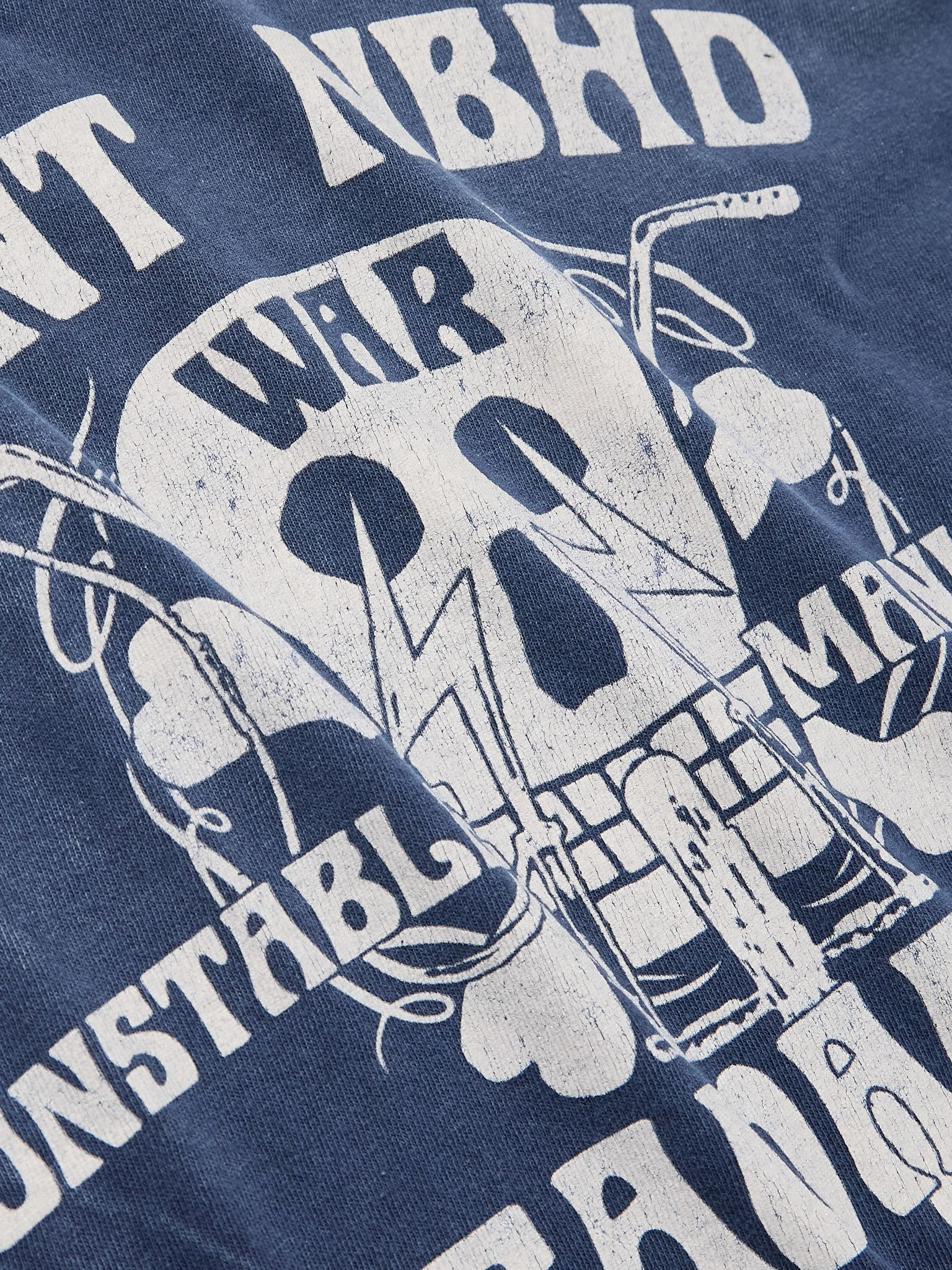 + Neighborhood Distressed Logo-Print Cotton-Jersey T-Shirt Navy - 5