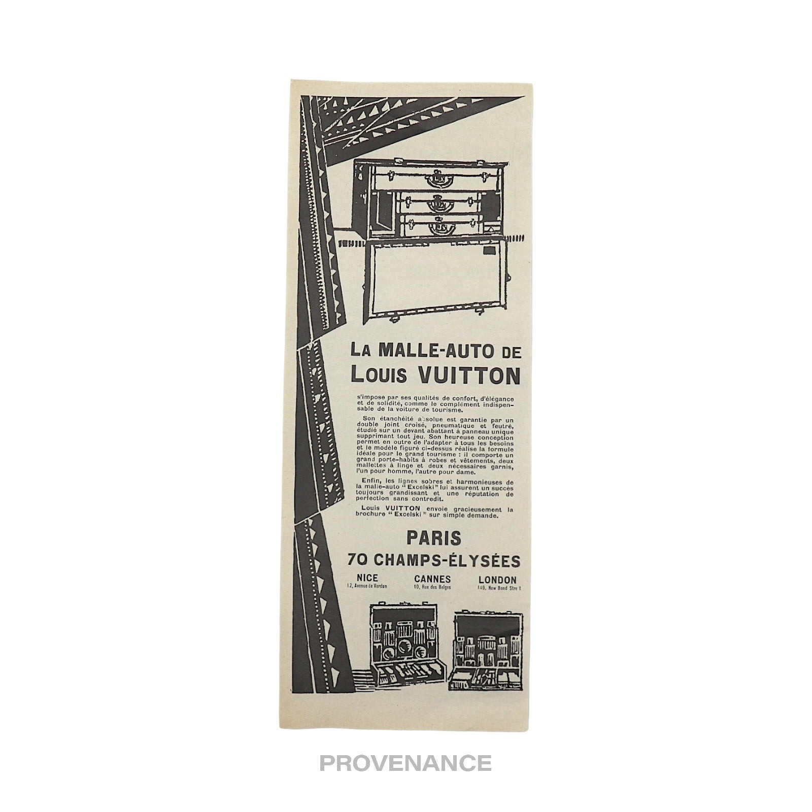 Louis Vuitton Antique Vintage Newsprint Ad - MALLE-AUTO - 4