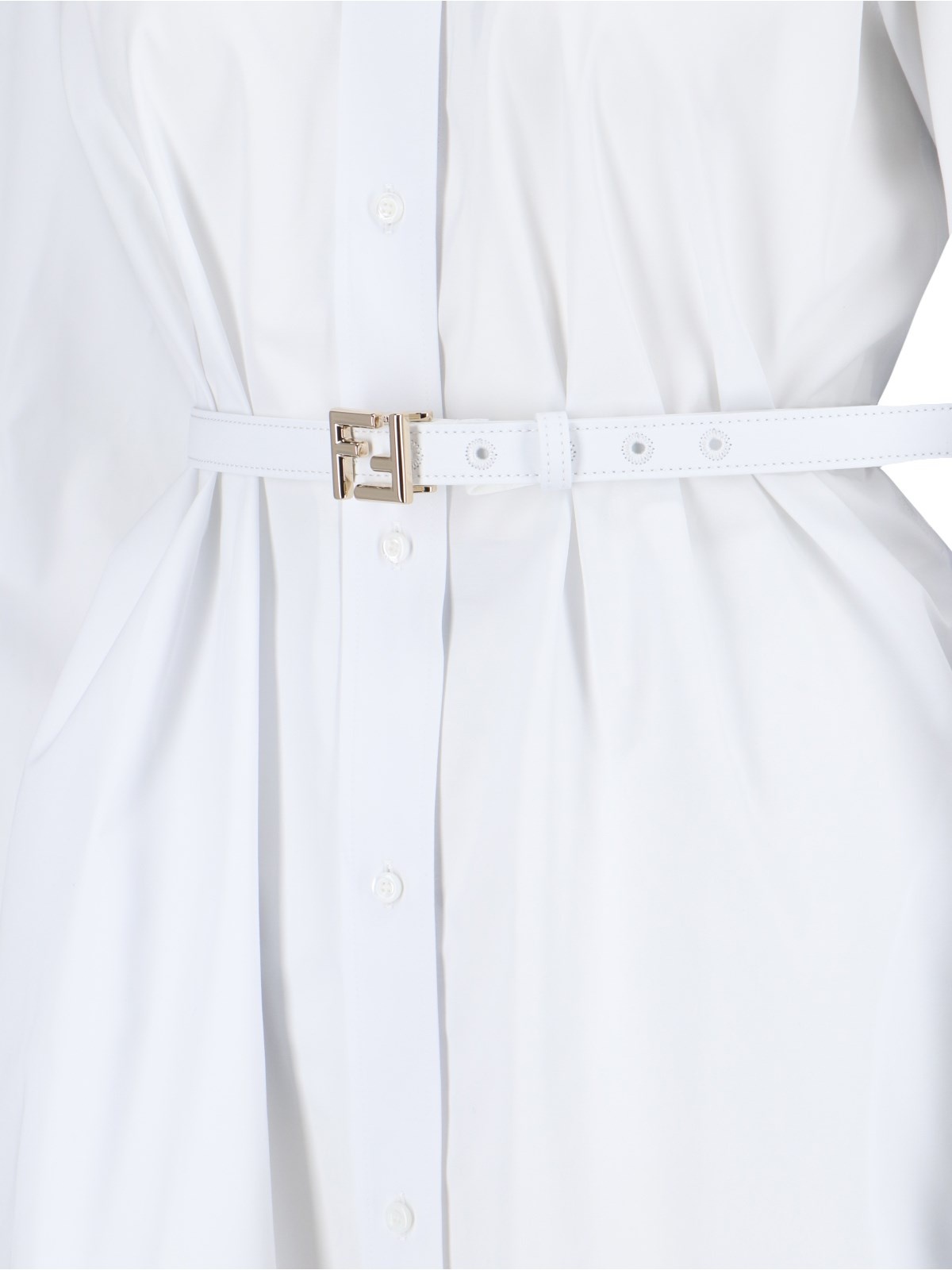 オールインワン・サロペット Fendi Midi Dress With Classic Shirt Silhouette FENDI silk shirt dress with all-over logo Brown Fendi