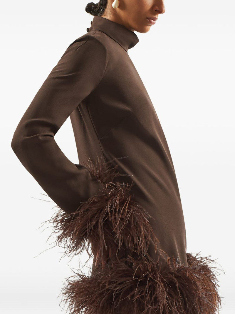 Gina feather-trim dress 4