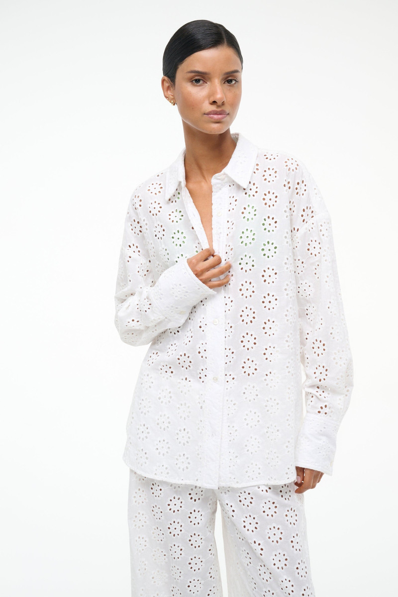 STAUD STAUD COLTON TOP WHITE EYELET outlook