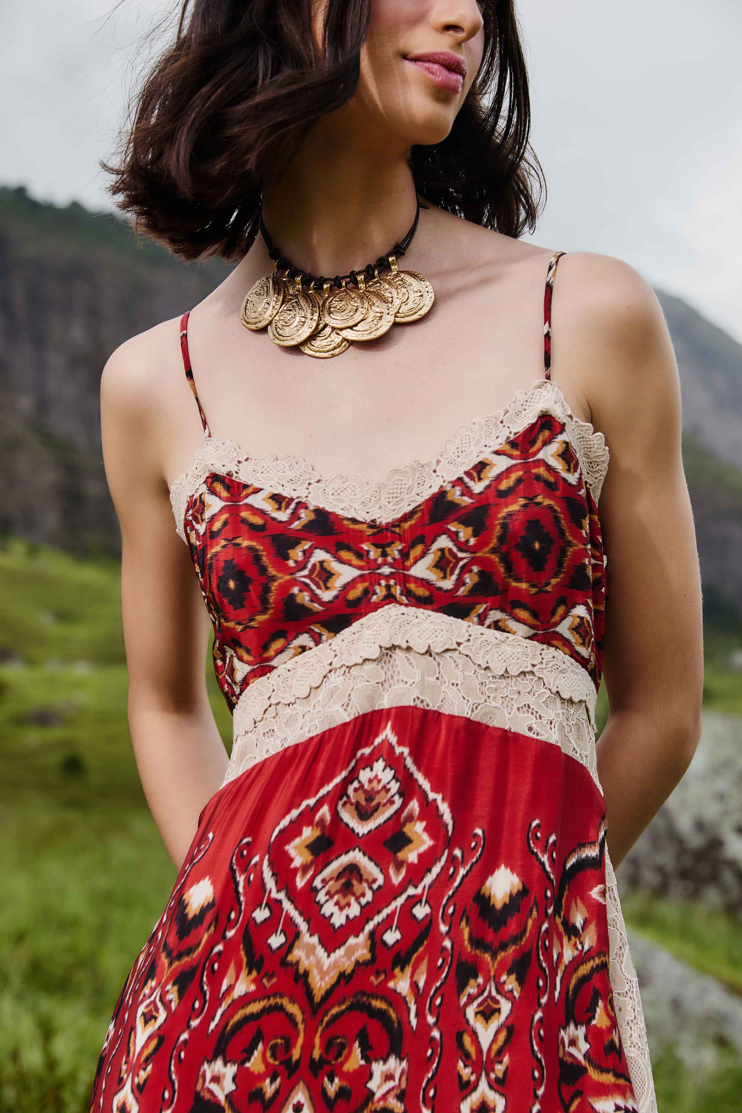 Sand Ainika Pineapple Ikat Midi Dress - 3