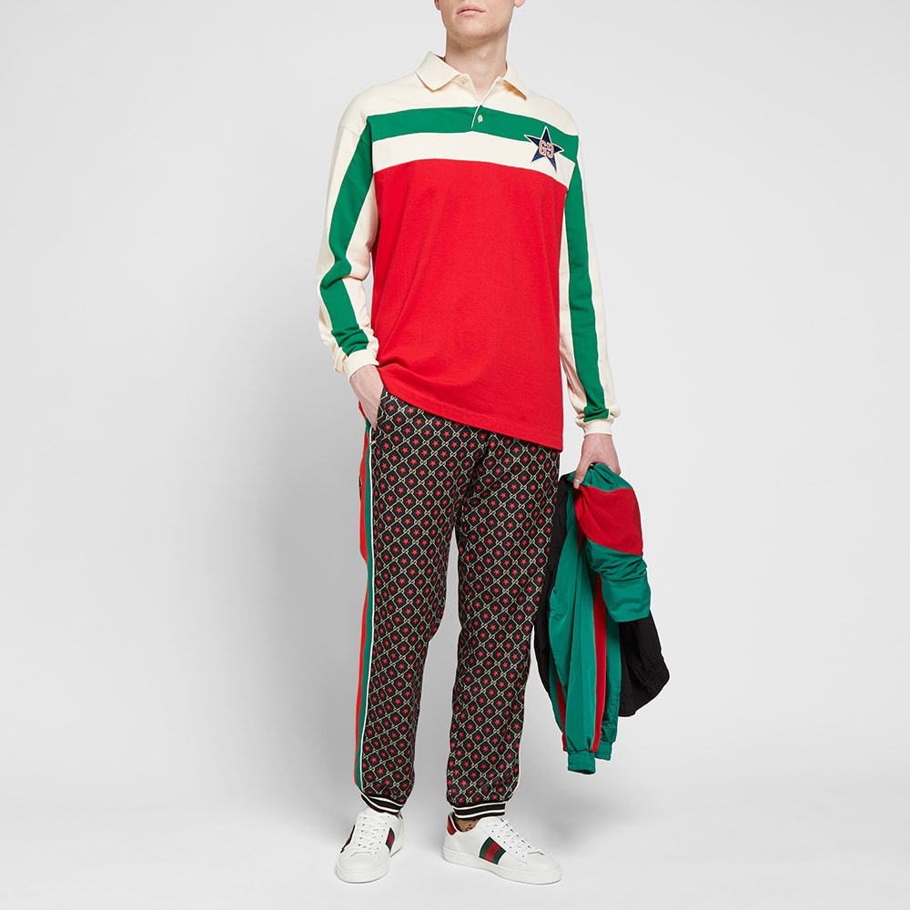 Gucci Long Sleeve Striped Logo Rugby Top - 7