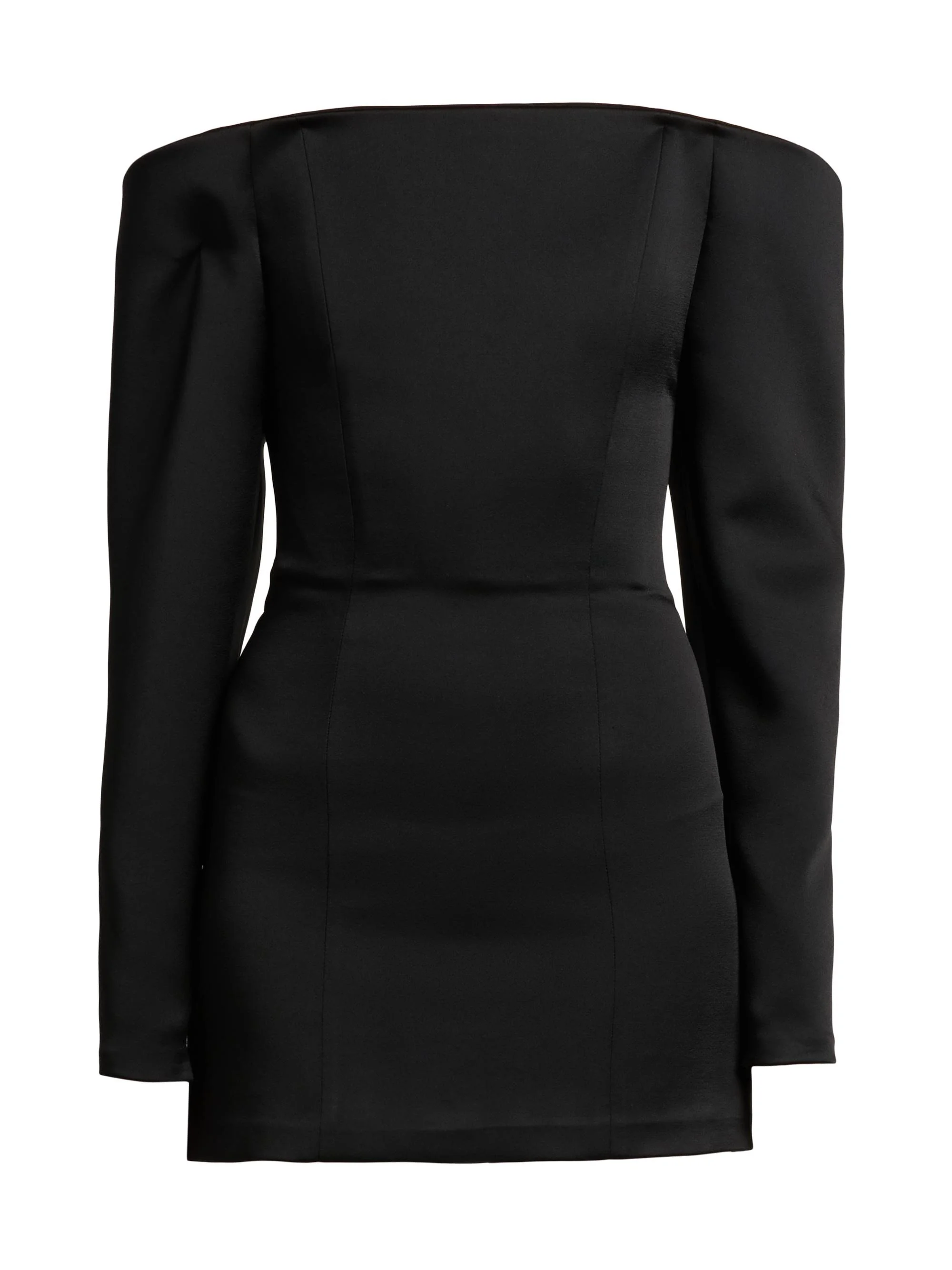 Women's Satin Off-the-Shoulder Minidress - Black - 1