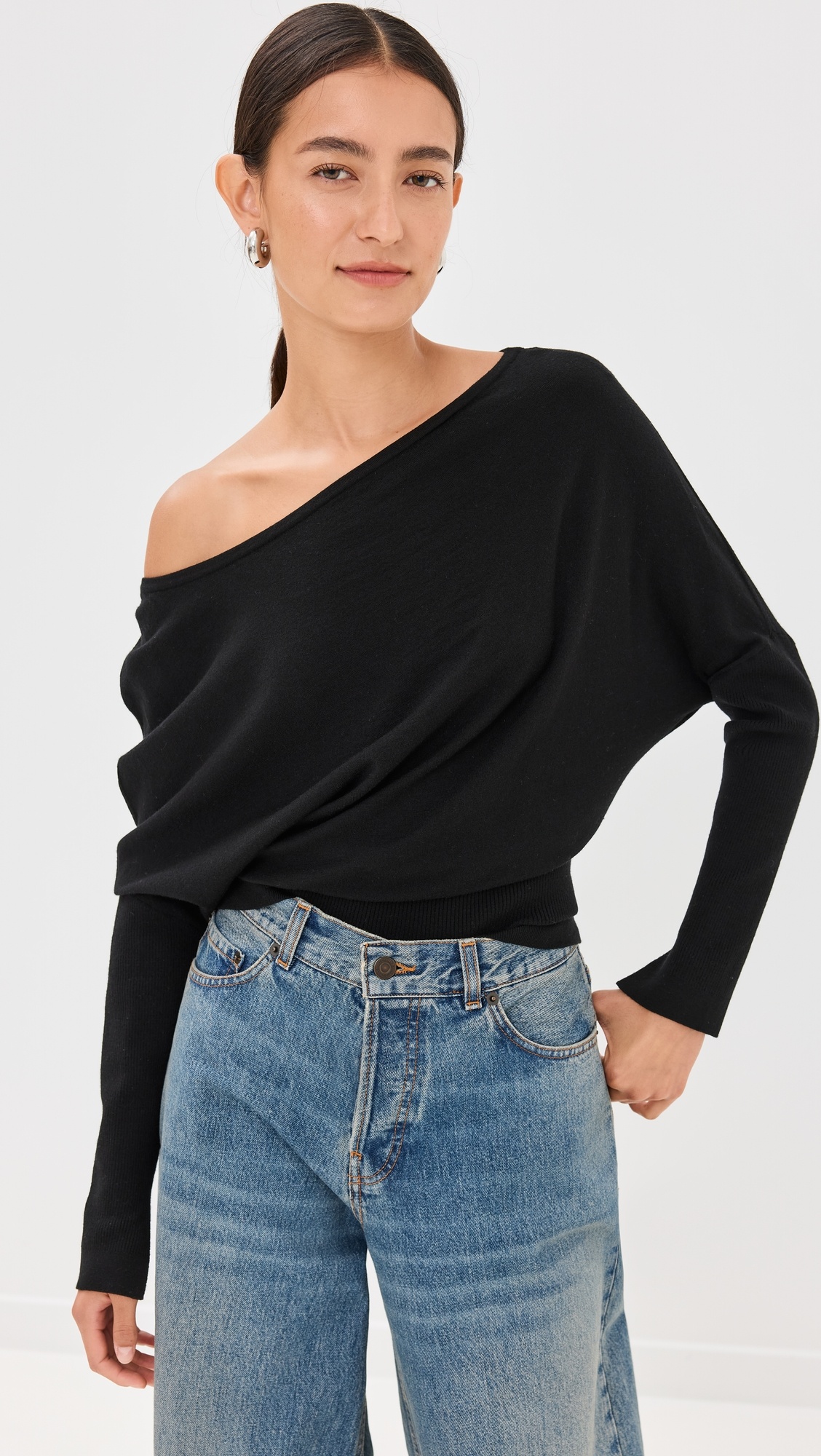 Lavina Draped Off Shoulder Sweater - 6