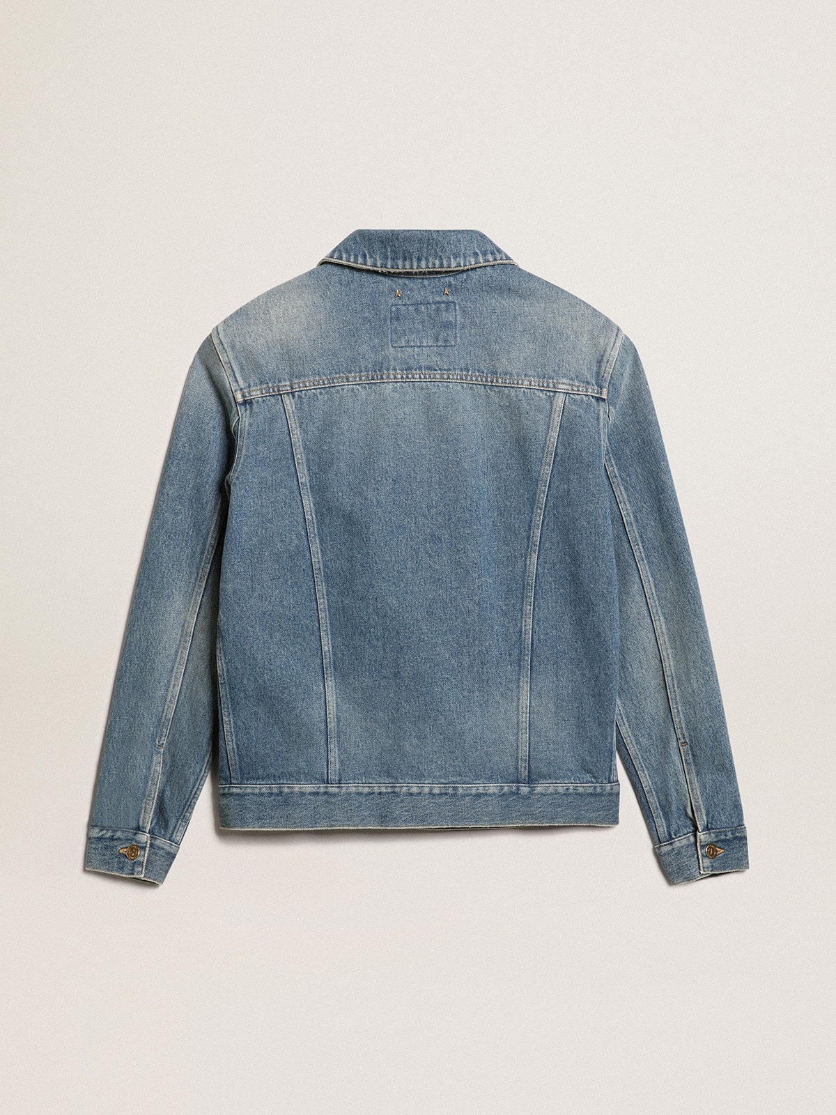 Men's denim jacket with medium wash - 6