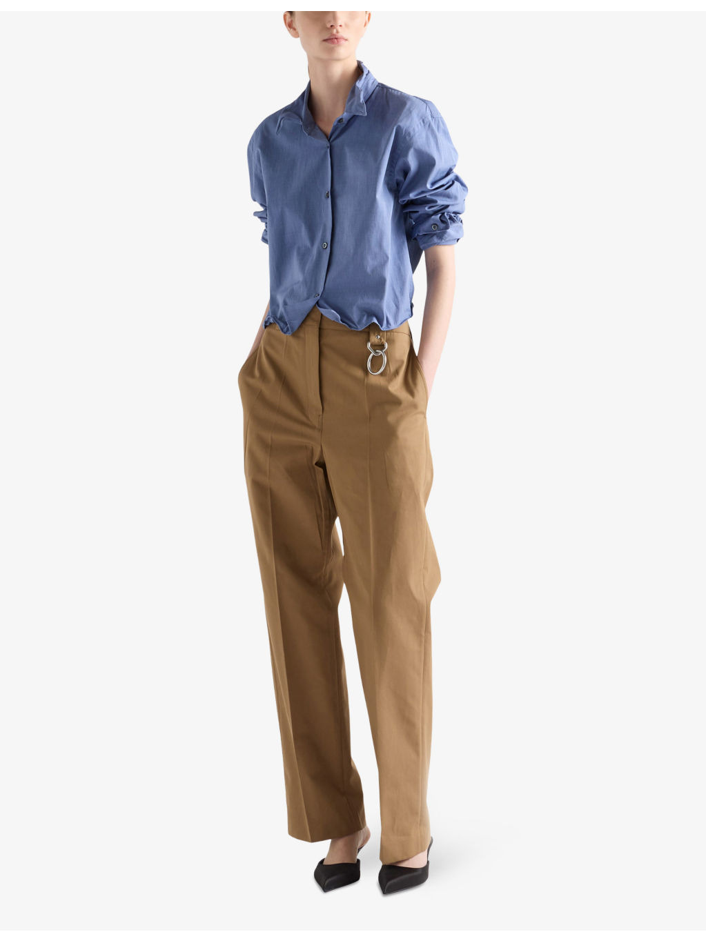 Tailored Straight-Leg Cotton Trousers - 2