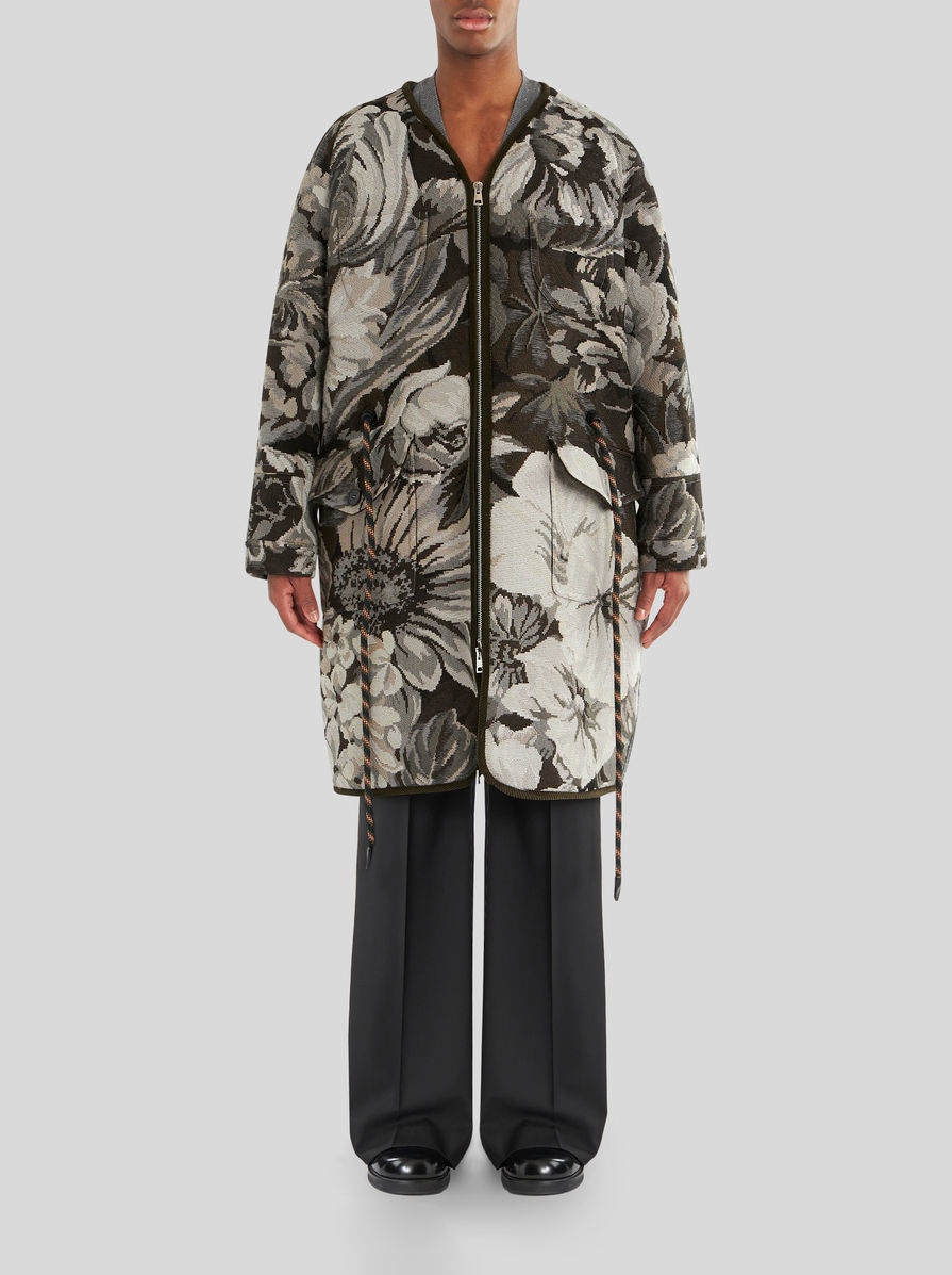 FLORAL PATTERN JACKET WITH DRAWSTRING - 4