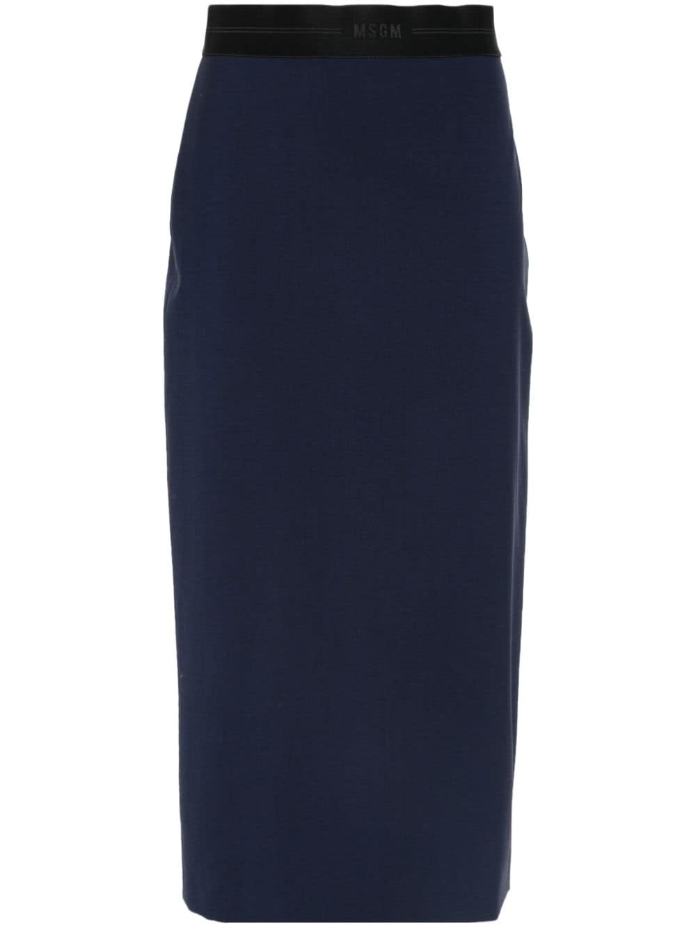 logo-jacquard midi skirt - 1