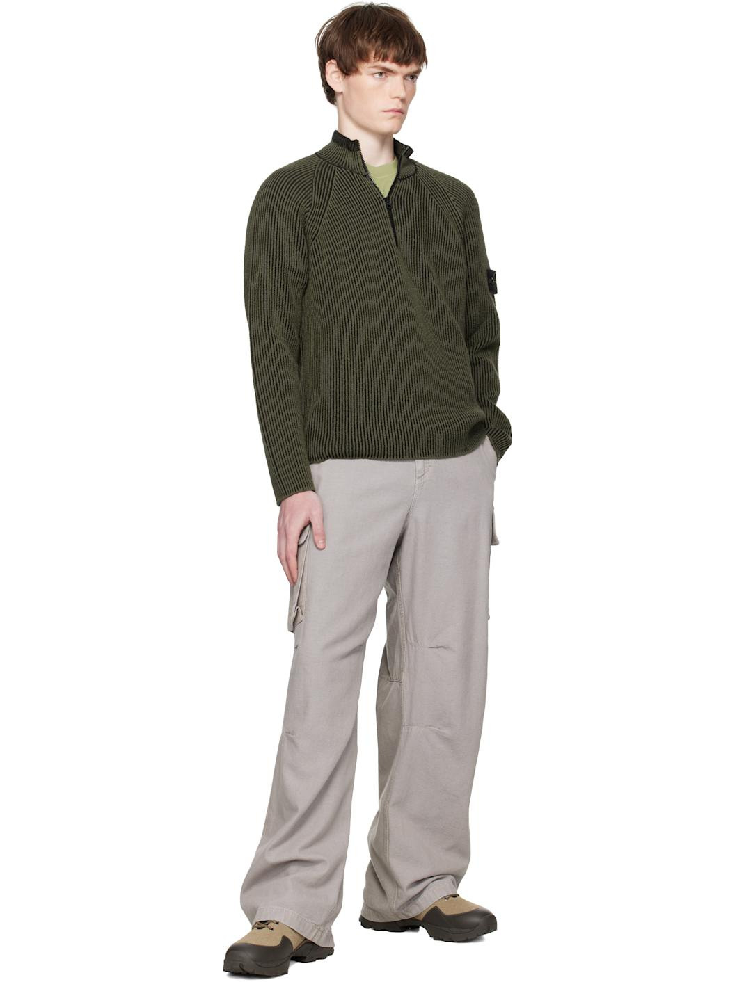 Khaki 5100024 Full Rib RWS Wool Sweatshirt - 5