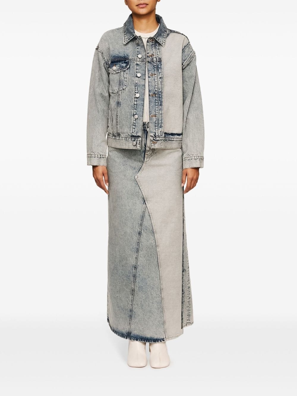 distressed-effect denim jacket - 7