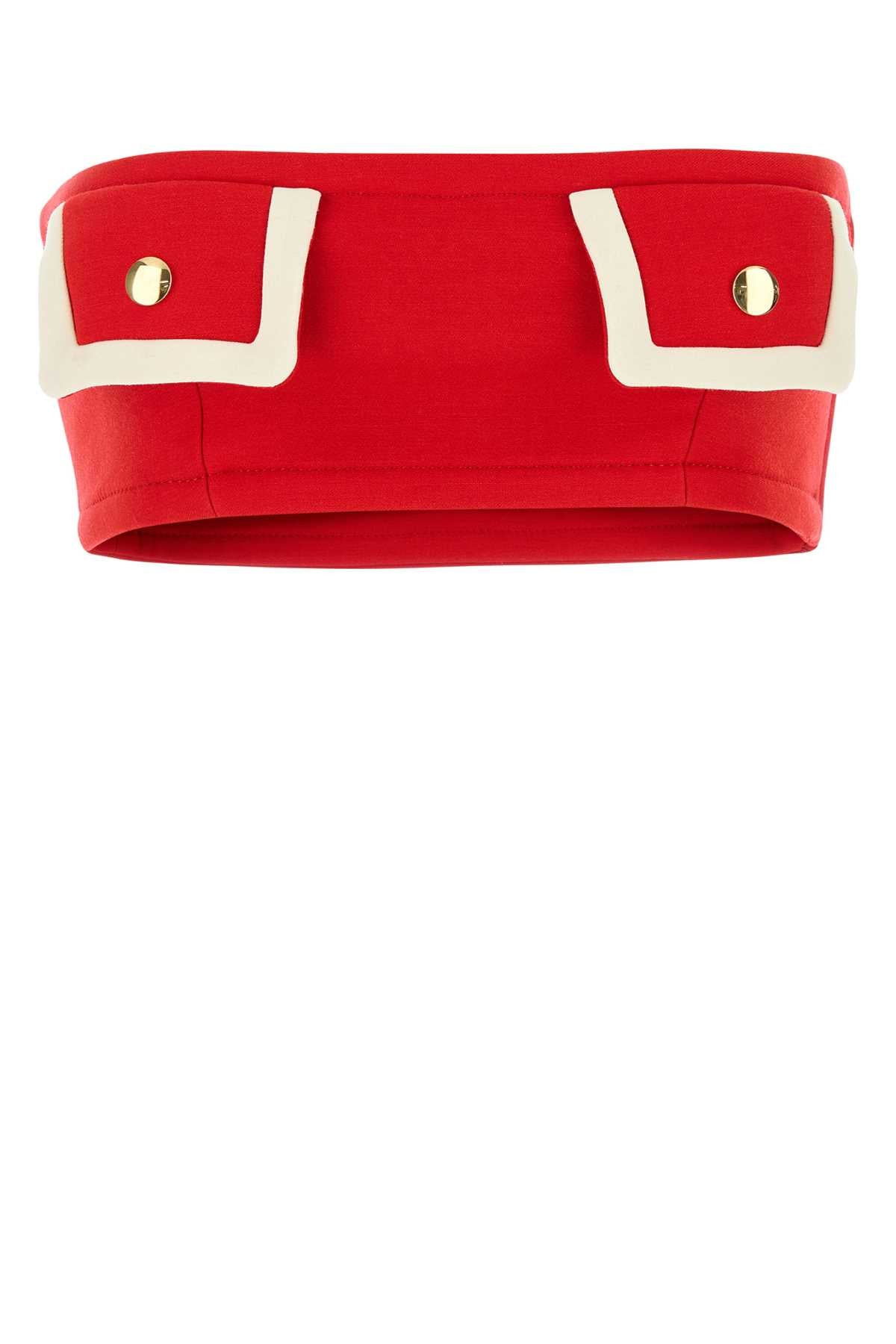 Prada Women Red Wool Crop-Top - 1