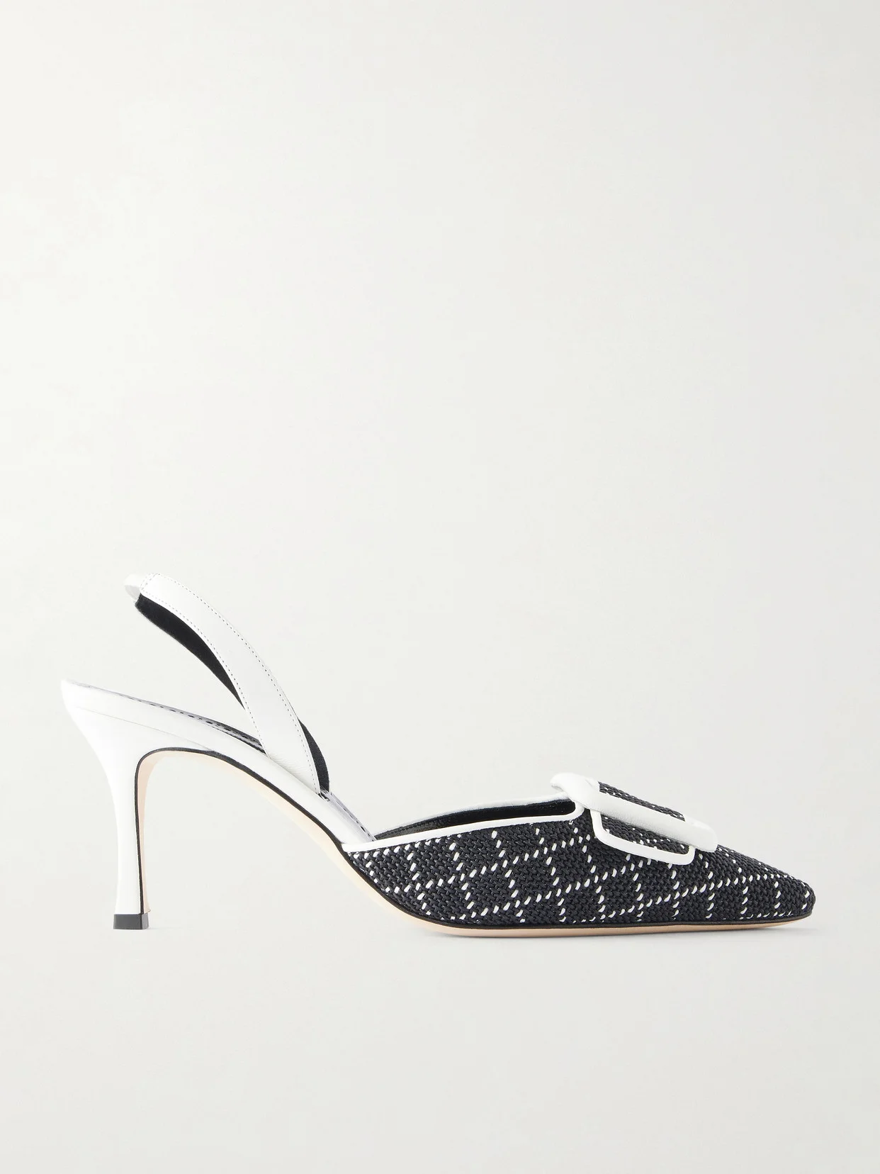 Mayslibi 70 Woven Leather Slingback Pumps - 1