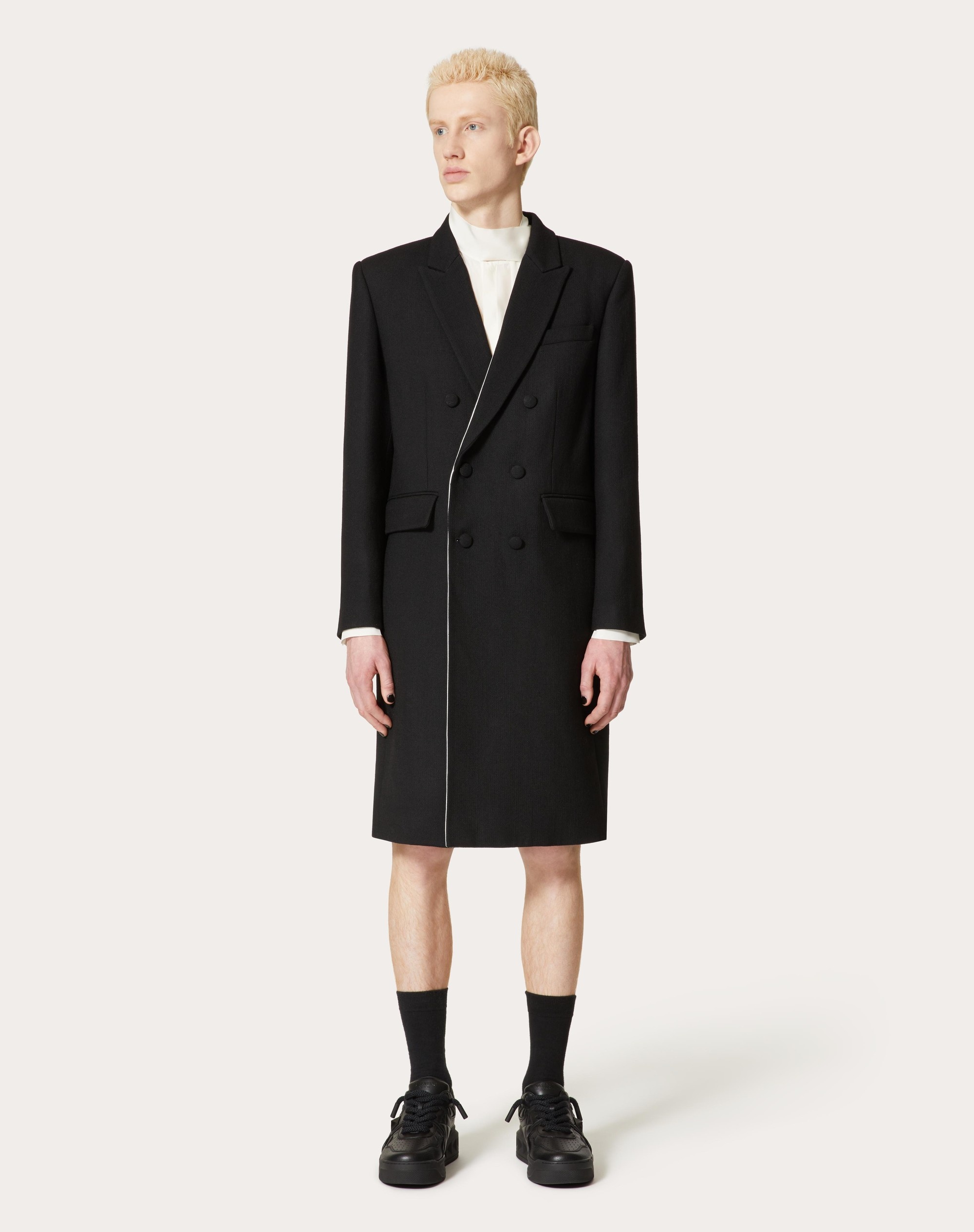 DOUBLE-BREASTED WOOL COAT - 3