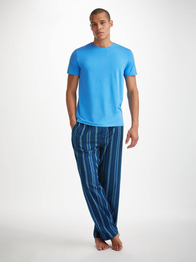 Men's Lounge Trousers Kelburn 38 Brushed Cotton Blue - 2