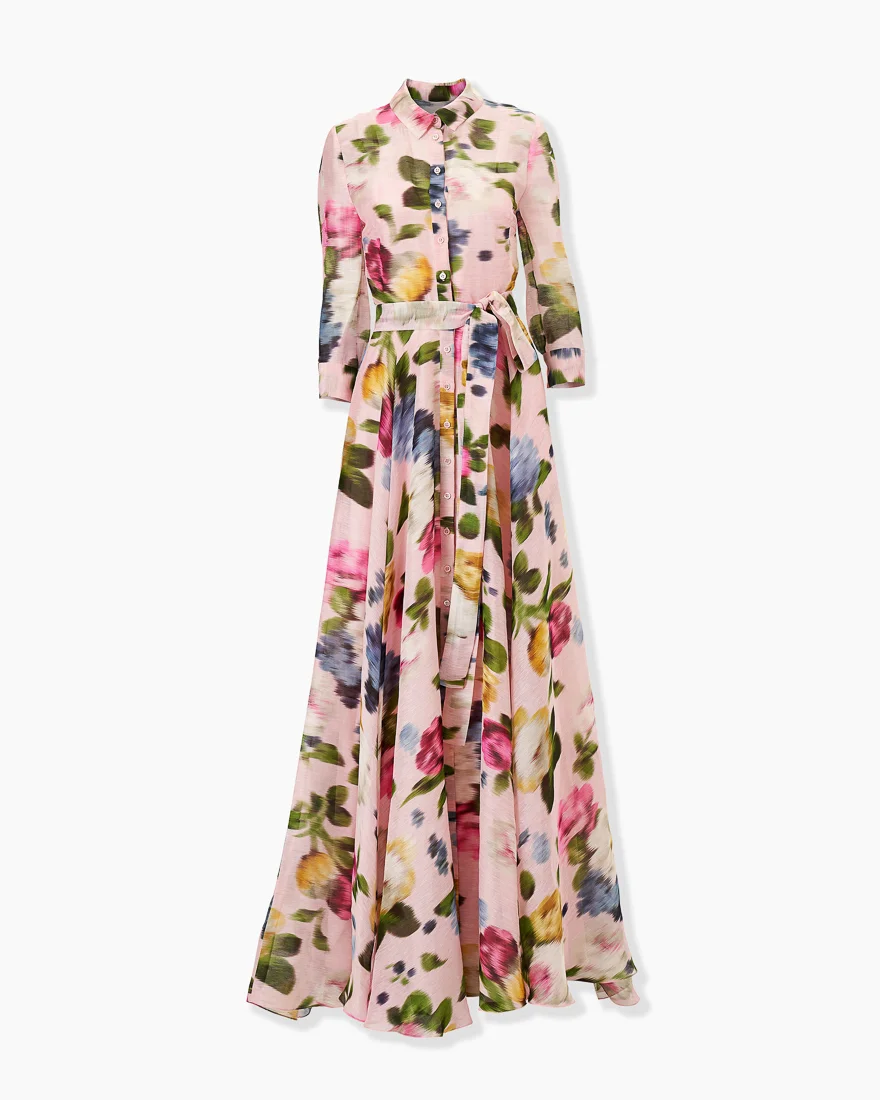 Floral-Print Trench Gown - 1