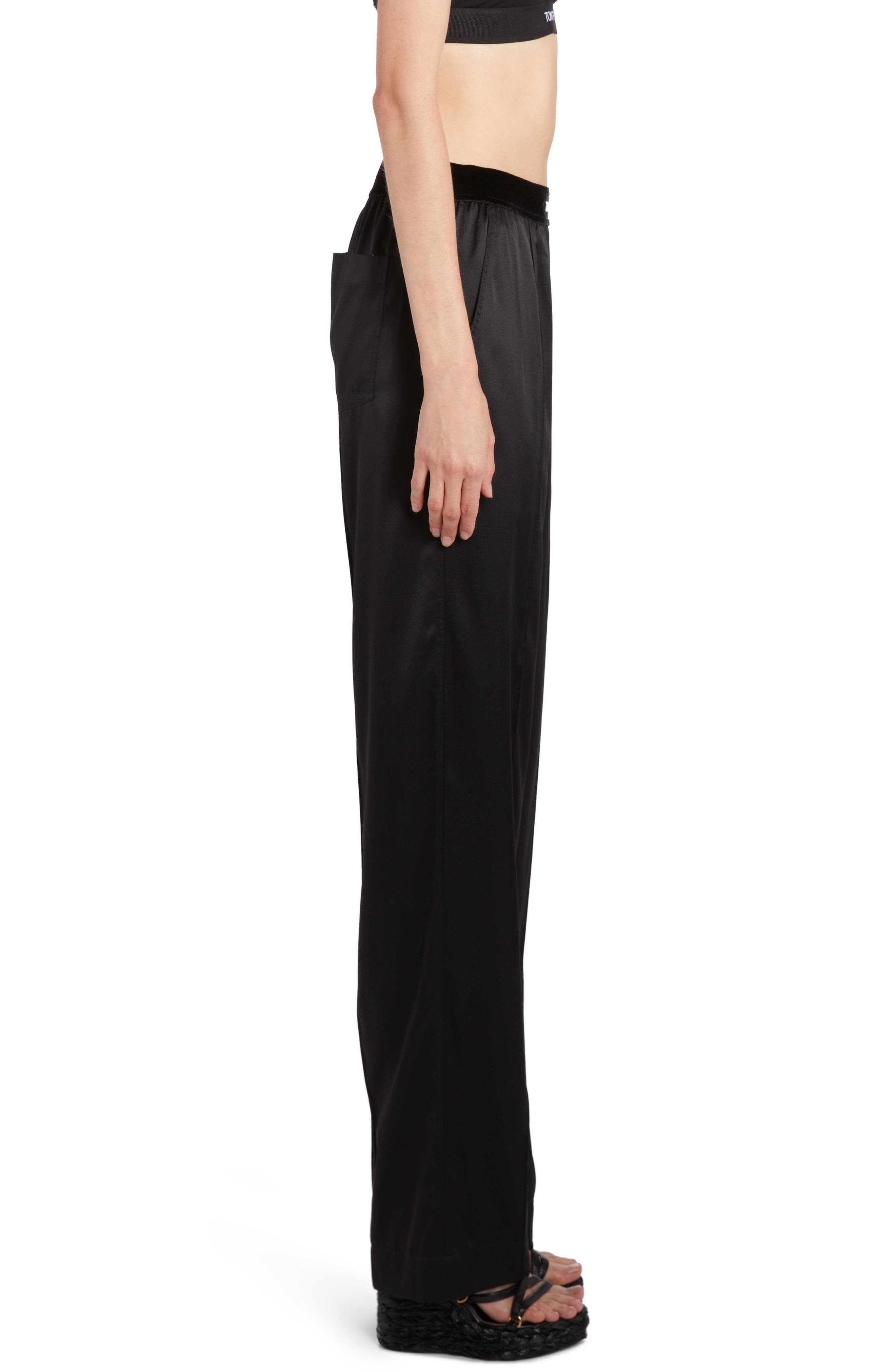 Stretch Silk Satin Pajama Pants - 3
