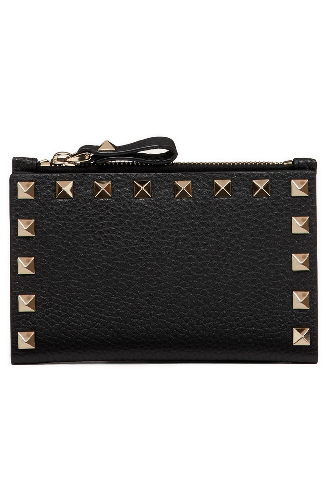 Valentino Garavani Rockstud Zip Coin & Card Pouch in Nero at Nordstrom - 2