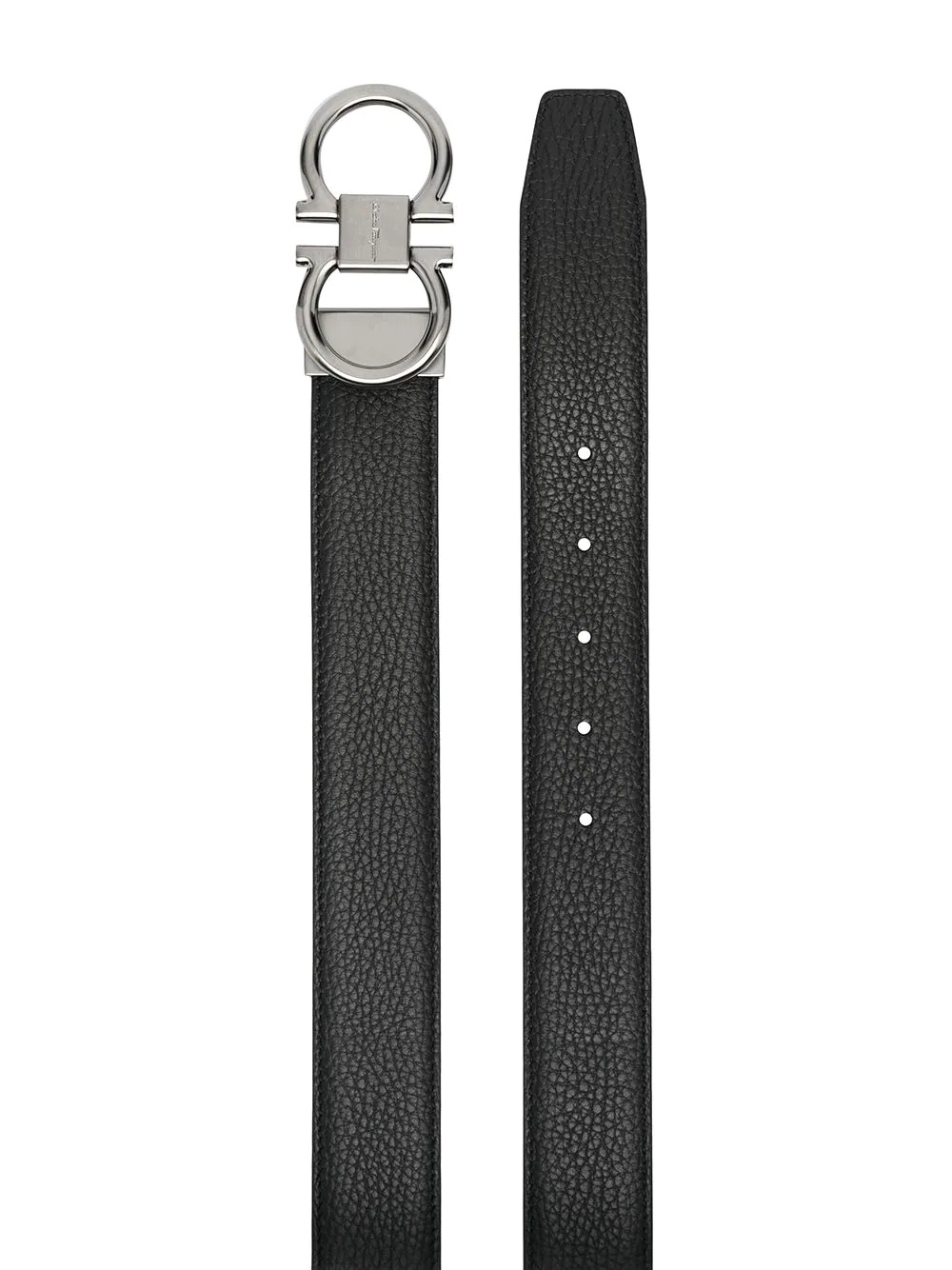 pebbled calf leather Gancini belt - 2