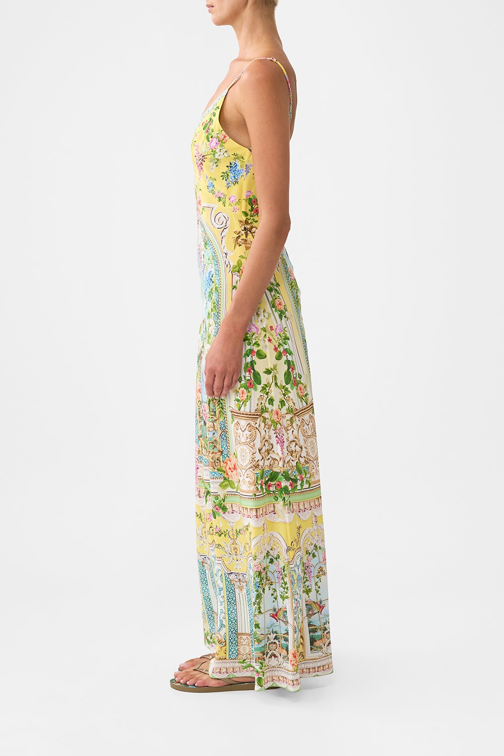 V NECK FULL LENGTH BIAS SLIP DRESS - 4