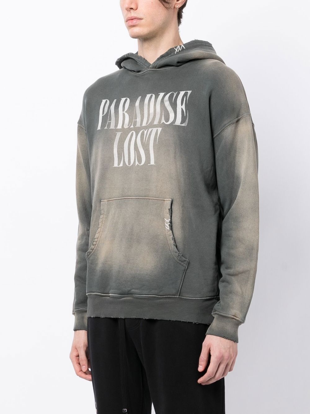 slogan-print pullover hoodie - 3