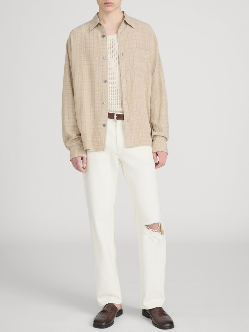 FRAME Linen Blend Plaid Shirt outlook