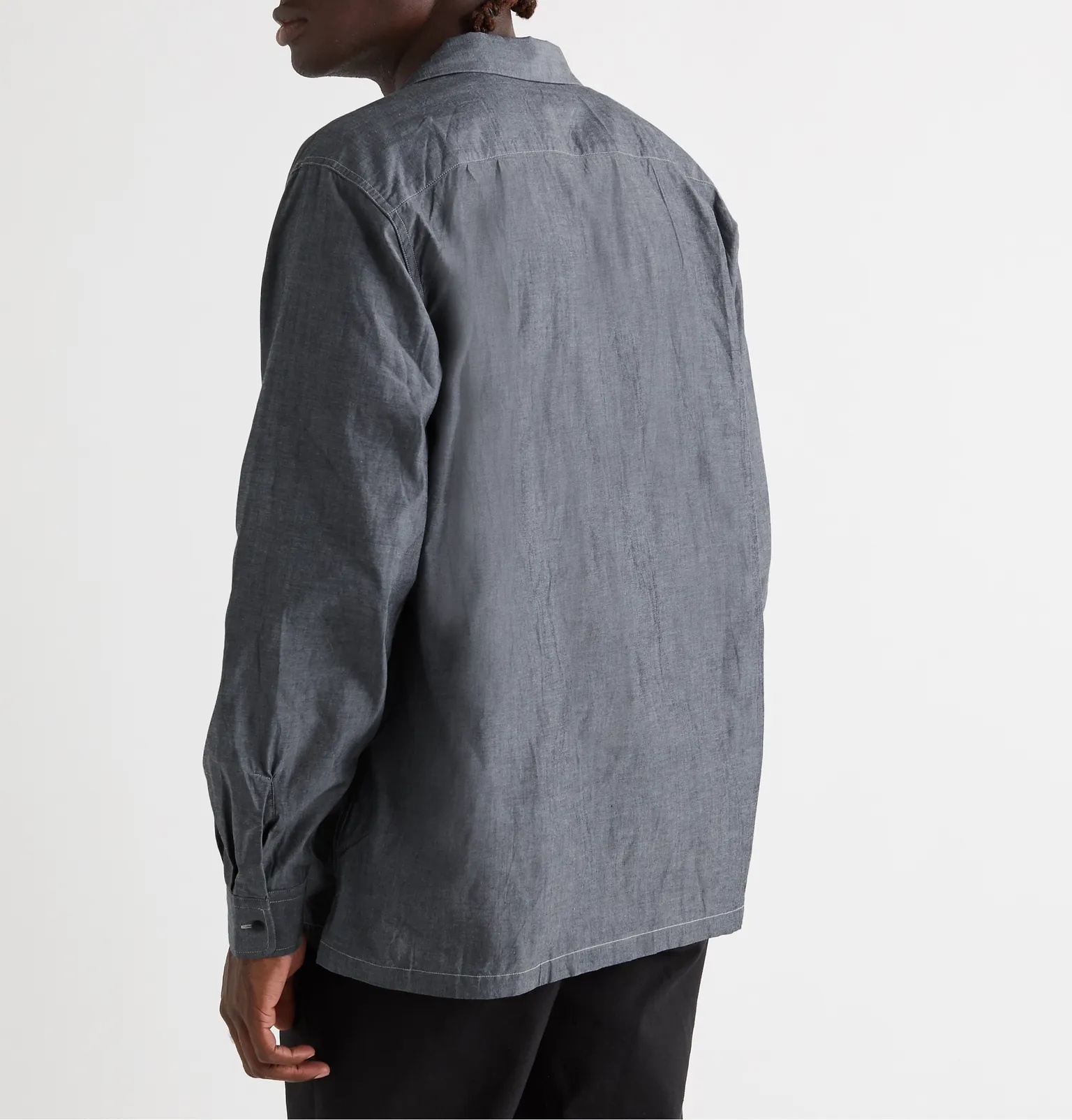 Wind Camp-Collar Lyocell and Cotton-Blend Shirt - 4