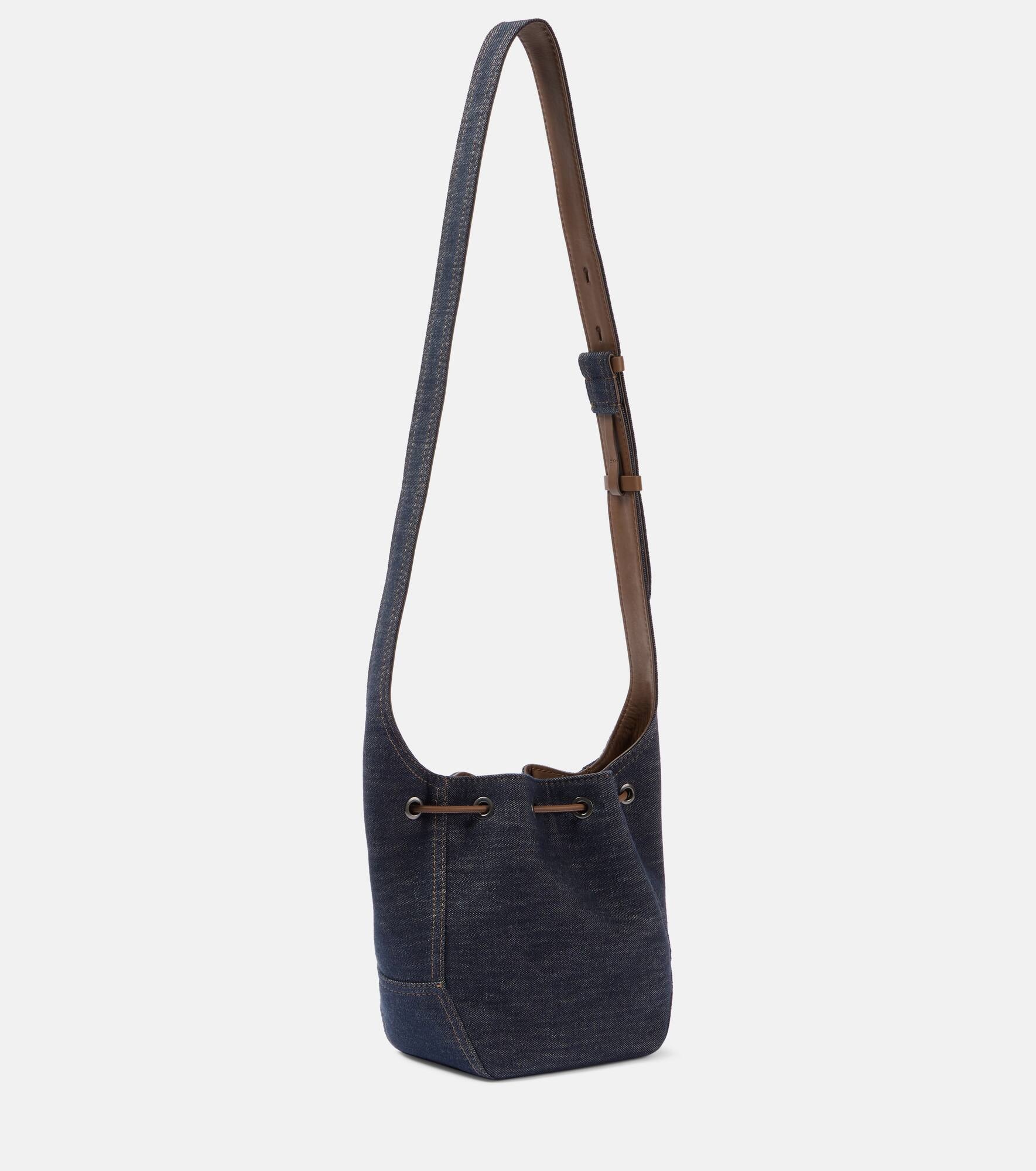 Foulard Small denim bucket bag - 4