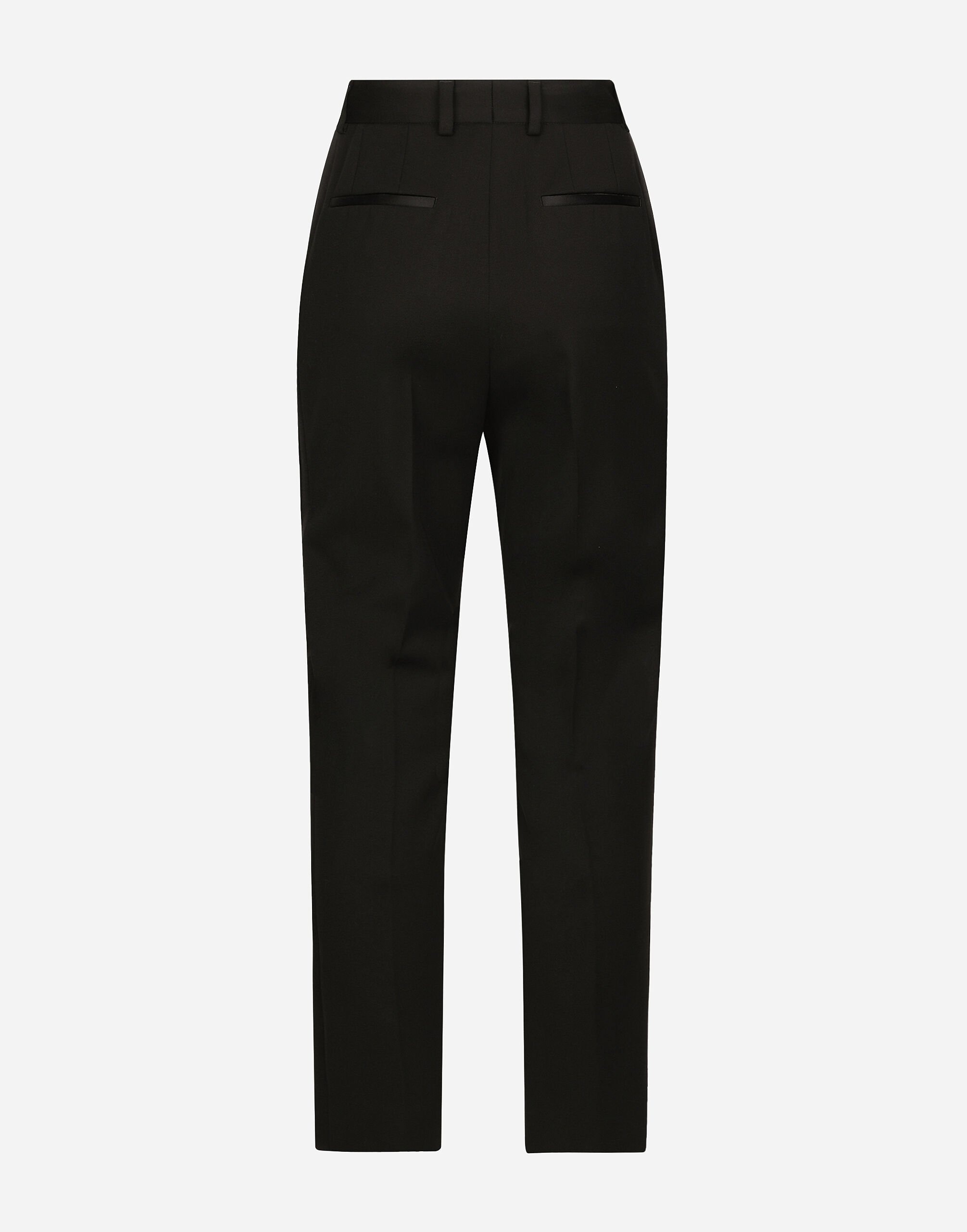 High-waisted wool gabardine cigarette pants - 2