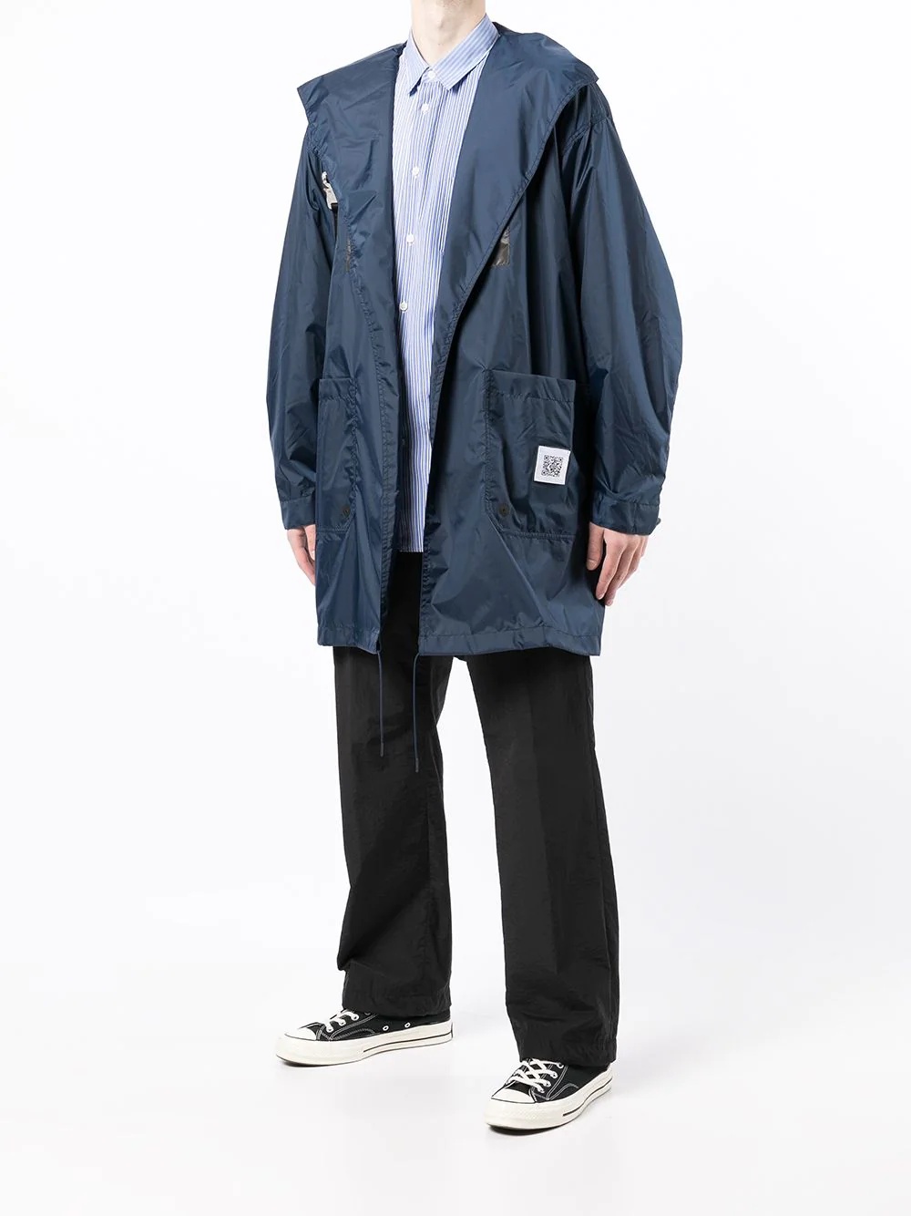 reflective panel hooded raincoat - 2