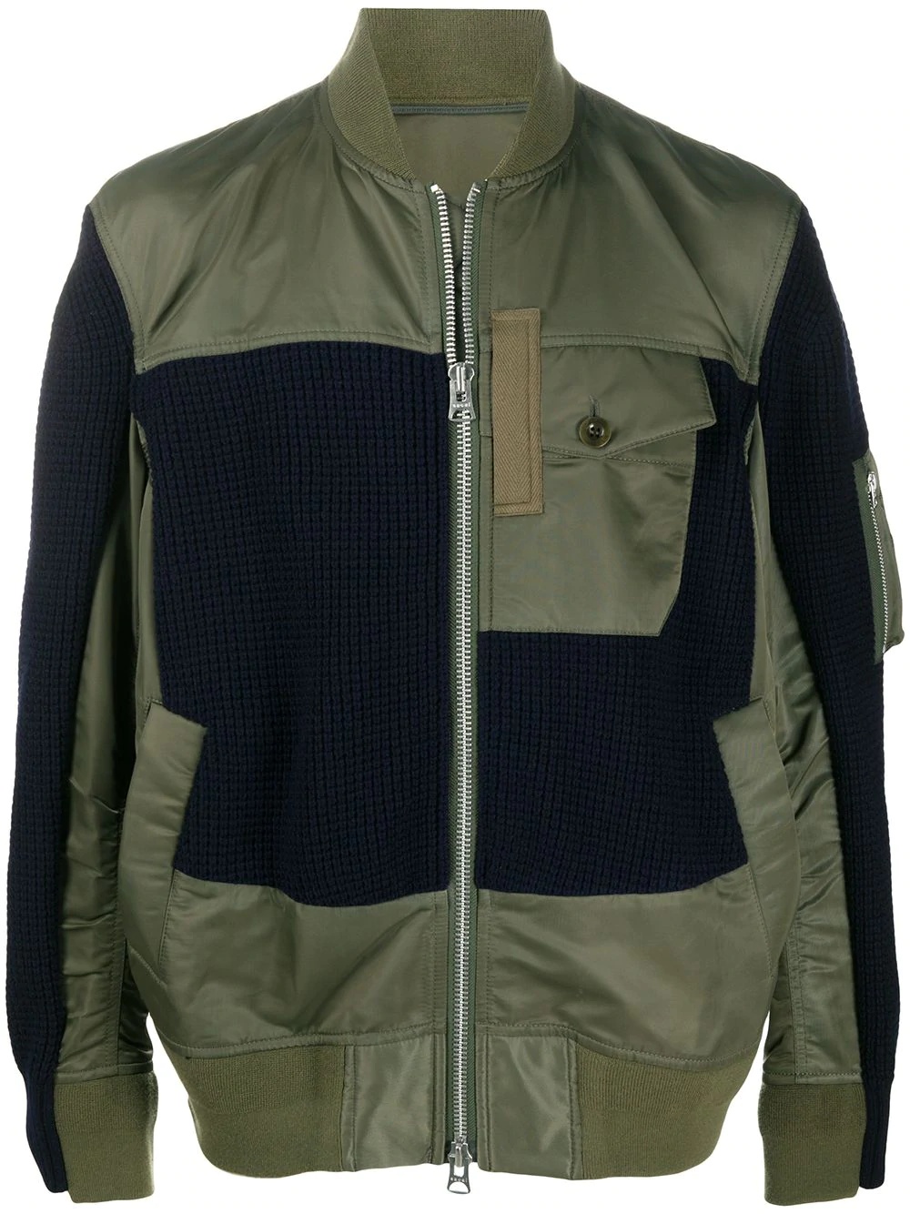 contrast panel zipped jacket - 1