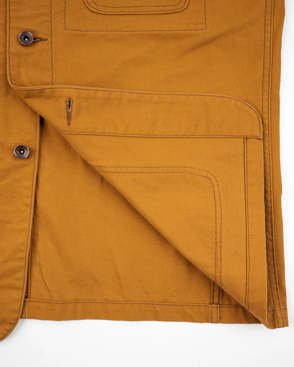 IHJ-148 10oz Kurashikizome Organic Cotton Duck Chore Jacket - Brown - 6