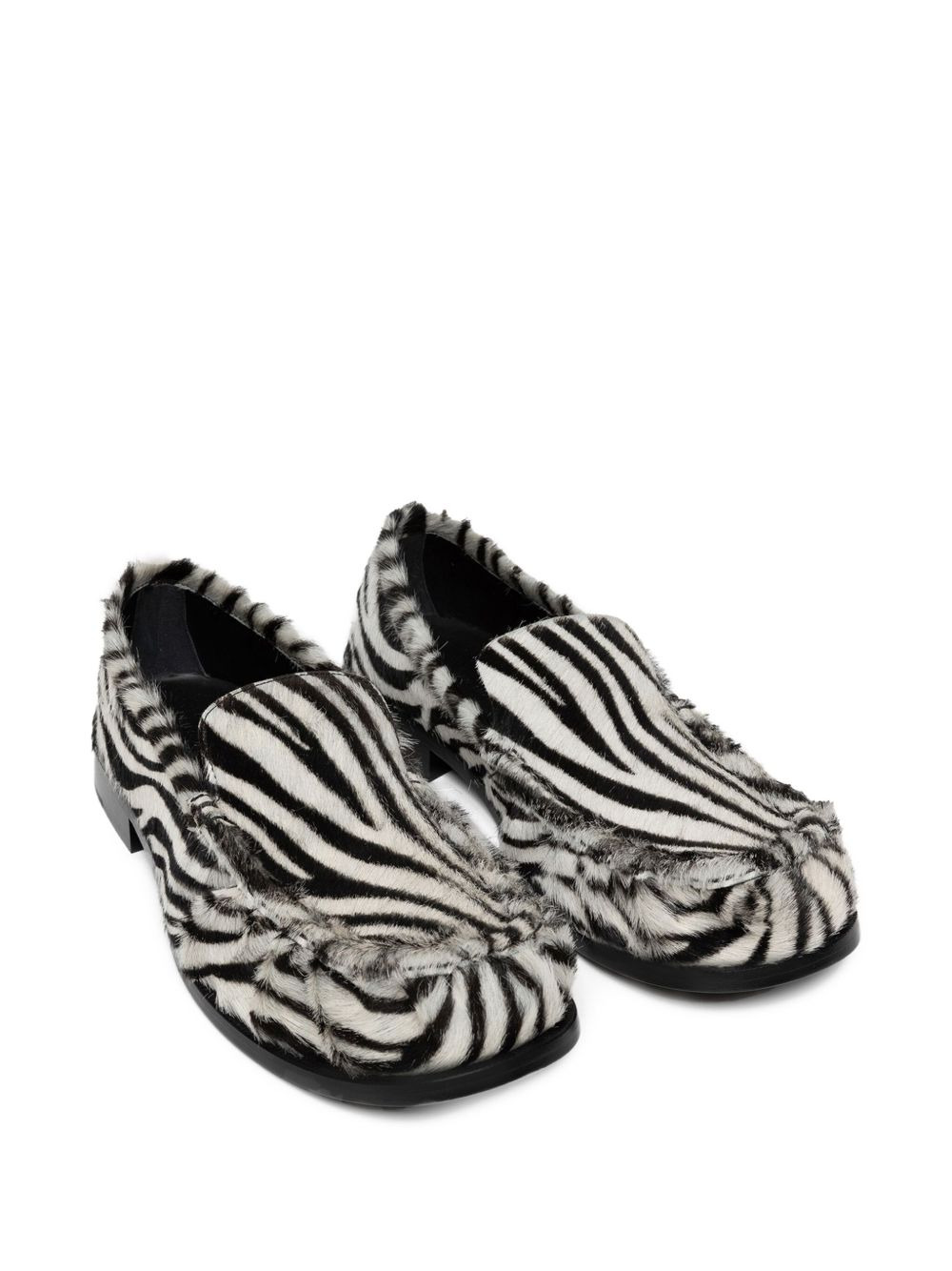 zebra-print ponyhair loafers - 2