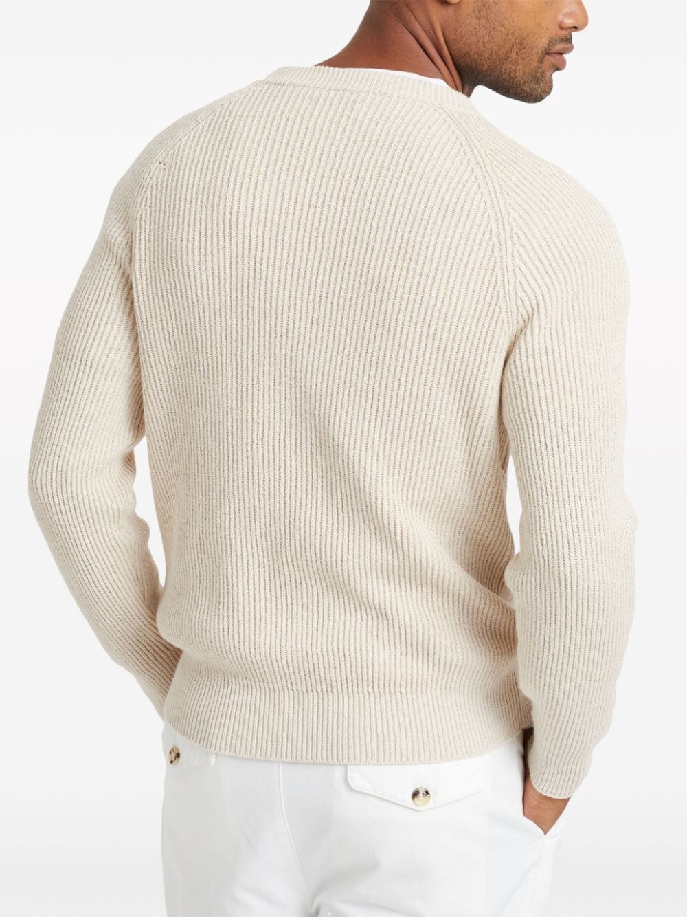 crew-neck ribbed-knit jumper - 2