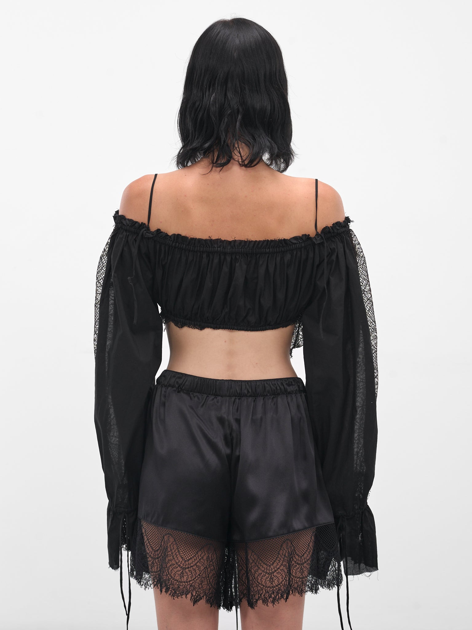 Black Jorunn Lace Crop Top - 3