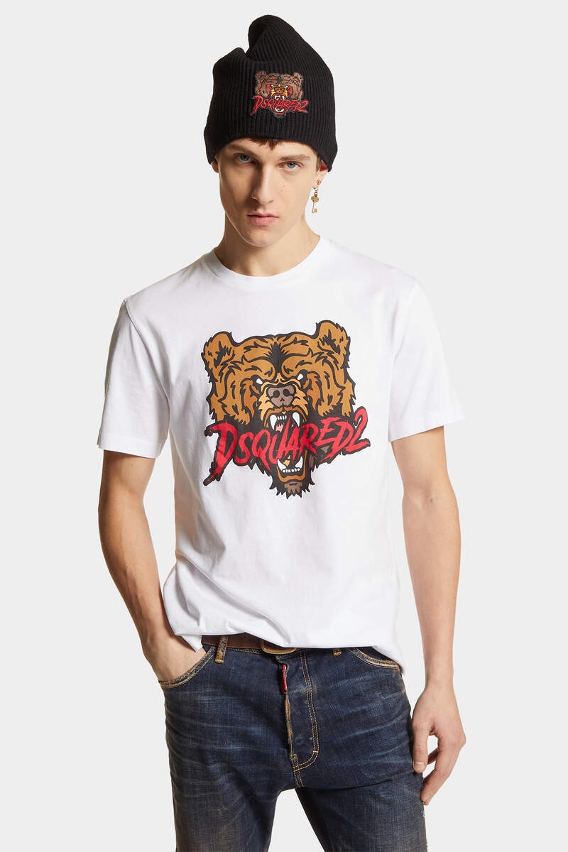 関税送料込【DSQUARED2】BEAR WHITE COOL FIT T-SHIRT 2colors DSQUARED2 BEAR WHITE COOL FIT T-SHIRT | REVERSIBLE