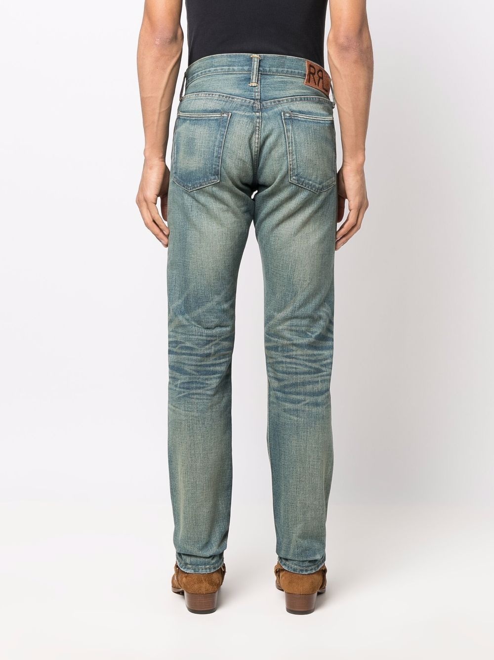ripped straight-leg jeans - 4