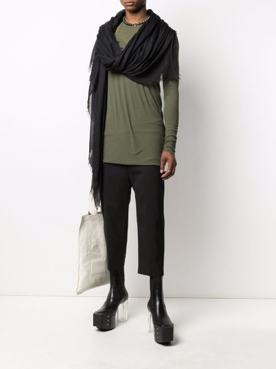 Rick Owens cut out-detail long-sleeved T-shirt outlook