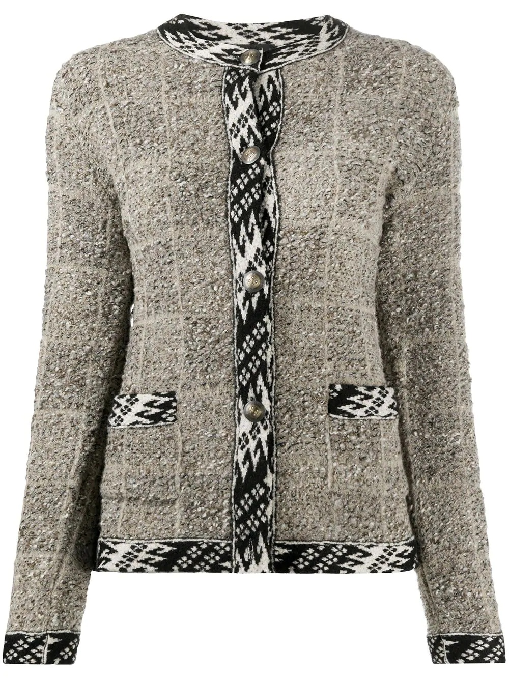 contrast-trimmed cardigan - 1