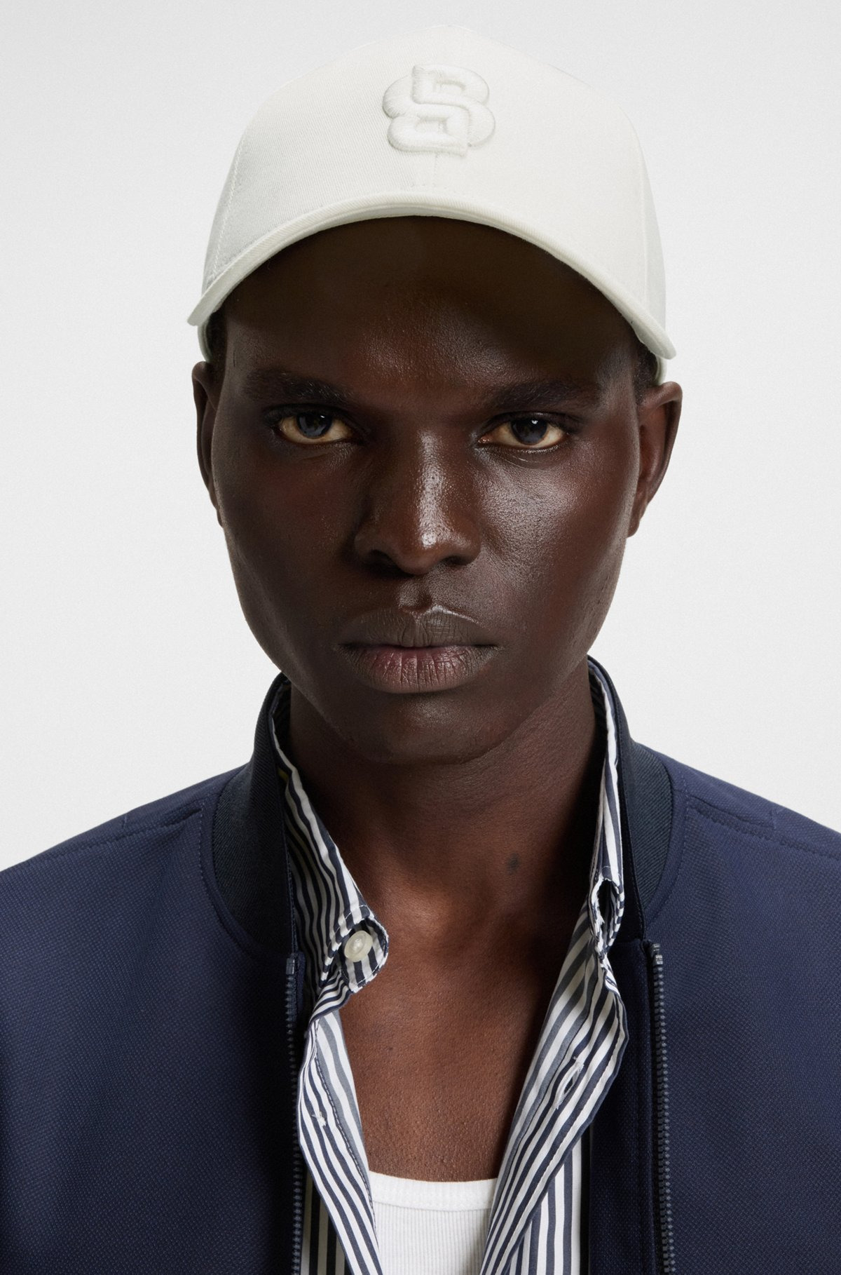 COTTON-TWILL CAP WITH EMBROIDERED DOUBLE B MONOGRAM - 4
